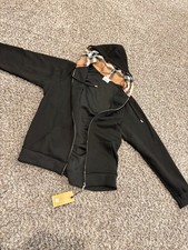 Burberry Men s L Black Solid Full Zip Hooded ...