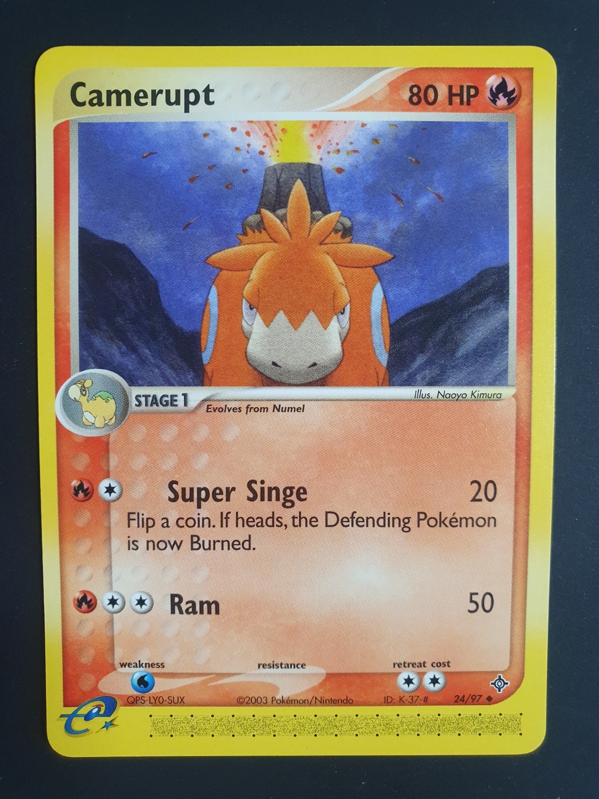 Camerupt 24/97 - EX Dragon Set - Pokemon Ereader Card - Near Mint Condition-image