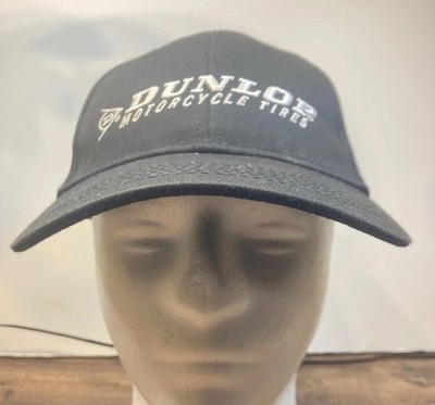 Dunlop Motorcycle Tires Hat USA Flag Logo Baseball Adjustable Dad Cap Black