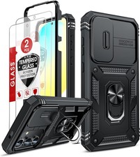 Samsung Galaxy S24-FE Case with S24FE Screen Protector X2  Magnetic Stand, Blac