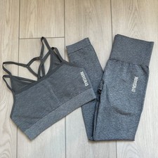 Gymshark Adapt gray marl sports bra leggings set XS Small