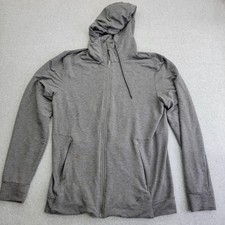 Gymshark Hoodie Mens Medium Gray Full Zip Athletic Performance Zipper Pockets
