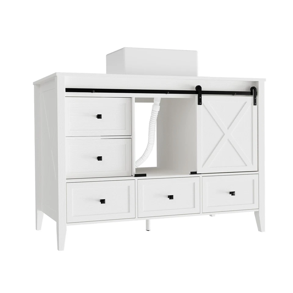 Tocador de baño 48" con fregadero de cerámica independiente madera grano textura multi-elección Foto 4 de 4