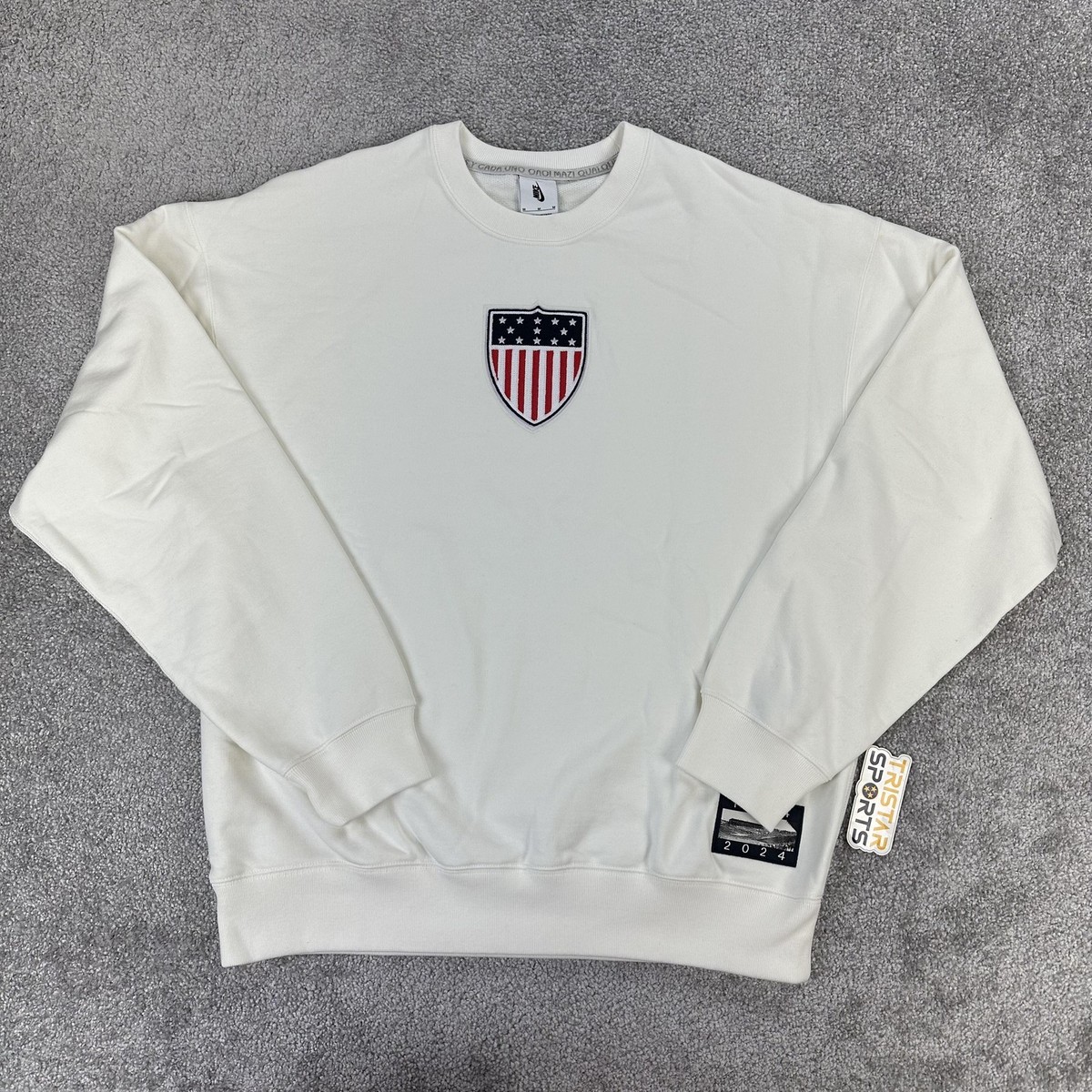 Team USA Sweatshirt Mens Medium White Nike Olympic Crewneck 1924