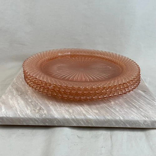 Vintage Anchor Hocking Miss America Pink Depression Glass Plates  (3 Pack)