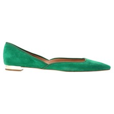 Aquazzura Maia Green Suede Ballet Flats Femal...