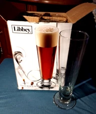 Libbey Stockholm Pilsner Beer 14.5oz Glasses, Set of 4 NIB