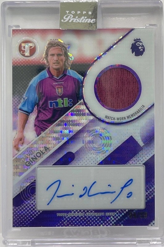 2025-26 Topps Pristine EPL David Ginola Match-Worn Relic Patch Auto Purple #/99