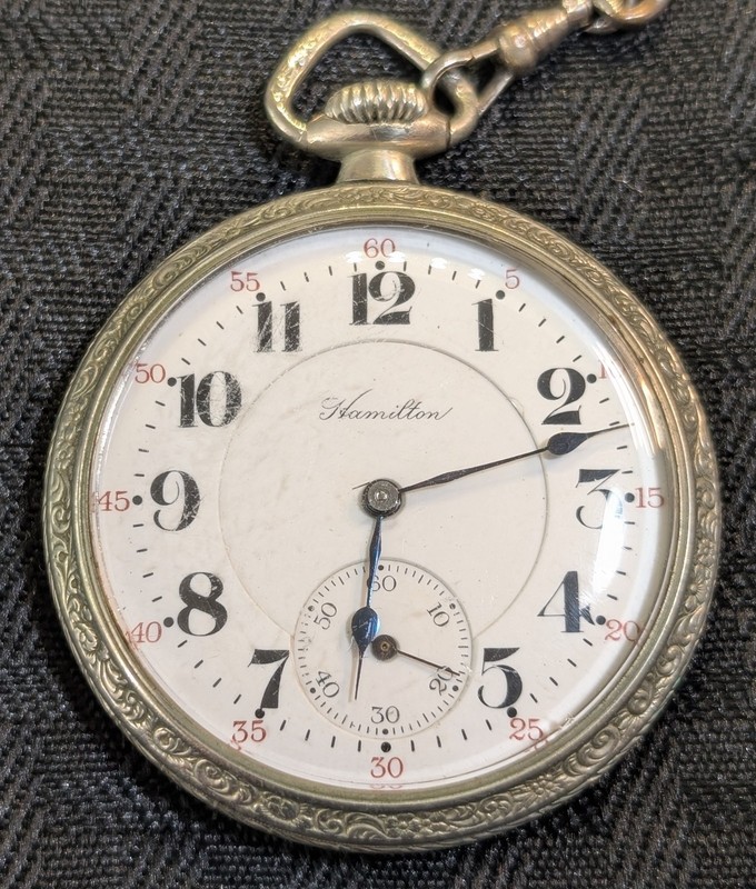Antique Railroad Grade Pocket Watch - 1913 Hamilton Watch Co. #992, 21 Jewels