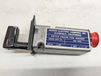 Mason Electric Aircraft Engine Fire Discharge Switch 989-0521