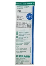 B. Braun Intracran Safety IV Catheter 22G X 1In PUR 35 Ml/Min Sterile Medical