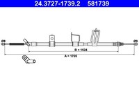 ATE Bremsseil Seilzug Feststellbremse 24.3727-1739.2 FüR Nissan Qashqai J10 1 2