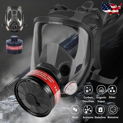 #ad Reusable Full Face Respirator Gas Mask with 40mm Activated Carbon Filter 6800 $23.88