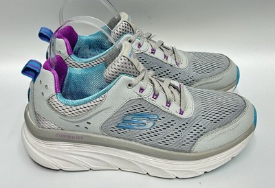 Skechers D  Lux Walker Infinite Shoes Women s Sz 8 Grey 149023 Running Sneakers
