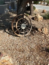 36 inch wooden wagon wheel with metal rim