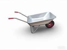 65L Heavy Duty Wheelbarrow Galvanised Home Garden Metal Cart with Pneumatic Tyre