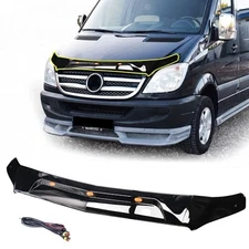 Front Hood Deflector Guard Compatible with Mercedes Benz Sprinter (Gloss Black)