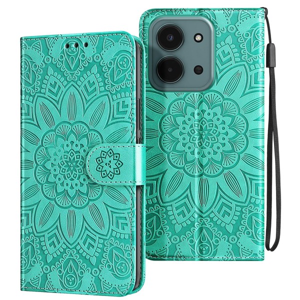 Avizar, Mandala Klappetui Redmi 15C Mit Kartenfach, TüRkis-image