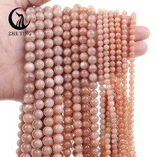 Beads 6 8 10mm Natural Sunstone Round Loose Gemstone for Jewelry