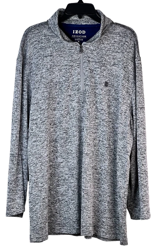 Izod Advantage Performance Natural Stretch Men’s 1/4 Zip Jacket Merle Gray Sz XL - Image 2 of 4