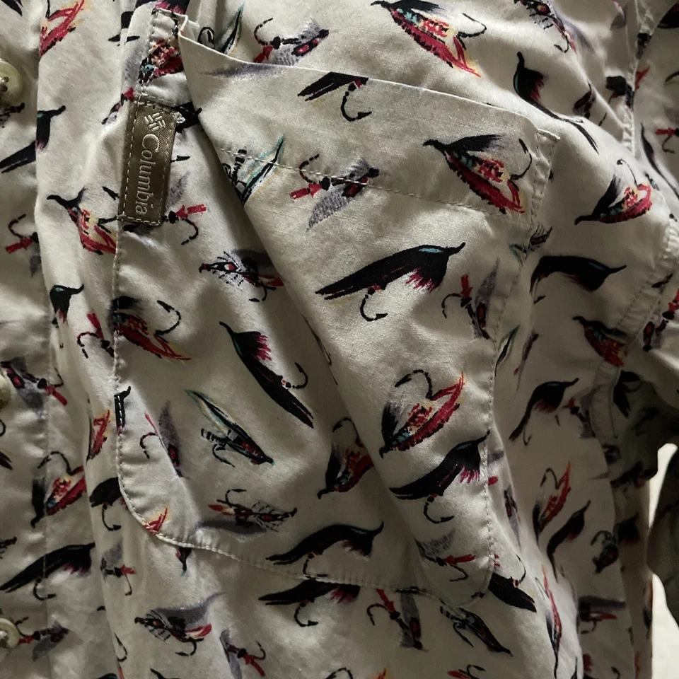 Columbia Fishing Lure Button Down Short Sleeve One Pocket Shirt Size XXL - Image 4 of 4