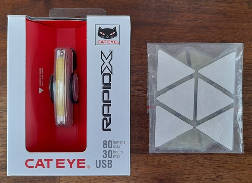 Cateye Rapid X TL-LD700-F & Reflective triangles x 14