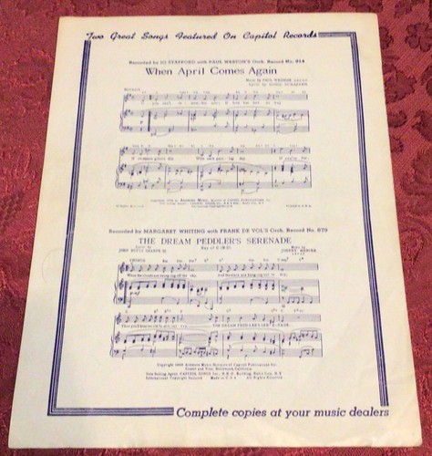 Vintage Sheet Music Vaya Con Dios May God Be With You 1953 - Picture 2 of 2