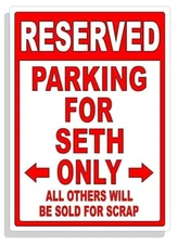 Personalized Parking Sign Wall Decal Metal Sign No Parking Customized for SETH