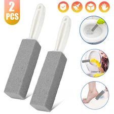 2Pcs Pumice Stone Cleaning Heavy Duty Handle Toilet Scouring Stain Remover Tool