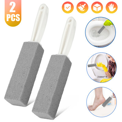 #ad 2Pcs Pumice Stone Cleaning Heavy Duty Handle Toilet Scouring Stain Remover Tool $9.48