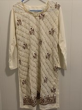 Indian White Kameez With Red And Gold Brand New