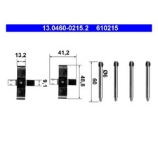 ATE 13.0460-0215.2 Zubehörsatz Scheibenbremsbelag für Mercedes-Benz C124