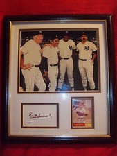 Yogi Berra Elston Howard signed framed cut auto and card JSA LOA