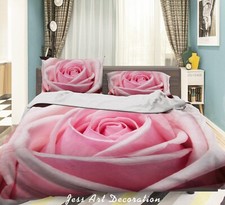 3D Floral Rose Petal Pink Quilt Cover Set Duvet Cover Bedding Pillowcases 548