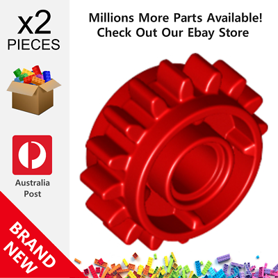 t 2x Genuine LEGO™ Red Technic Gear 16 Tooth with Clutch 18946