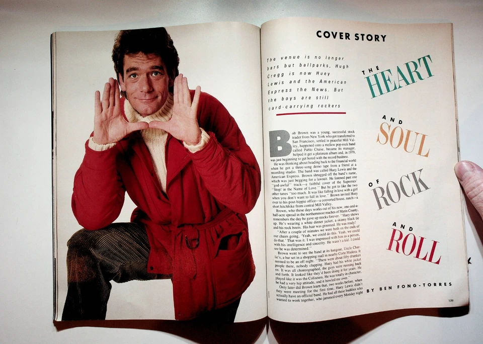 1987 January GQ Gentlemens Quarterly Magazine Huey Lewis Cindy Crawford Swimsuit - Image 3 of 4