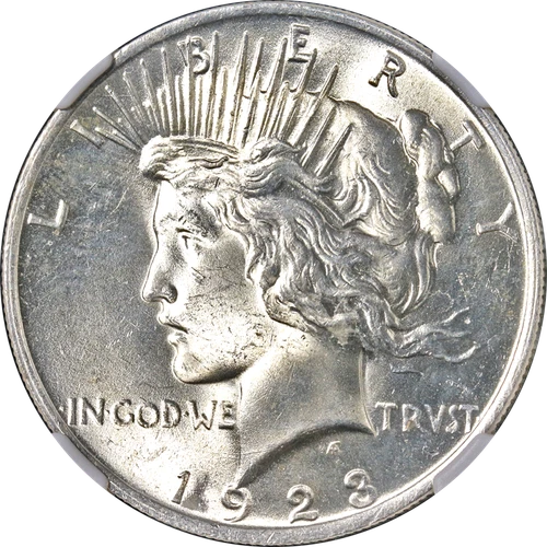 1923-P Peace Dollar NGC MS64 Bright White Nice Eye Appeal Nice Strike - STOCK