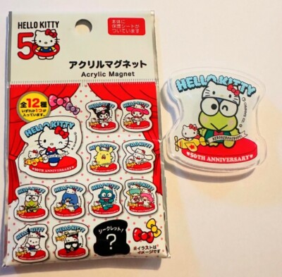 Sanrio Characters 50th Anniversary Acrylic Magnet Keroppi Frog Green Hello Kitty