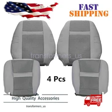 For 2006-2010 Dodge Ram Driver & Passenger Cloth Bottom & Top Seat Cover Gray