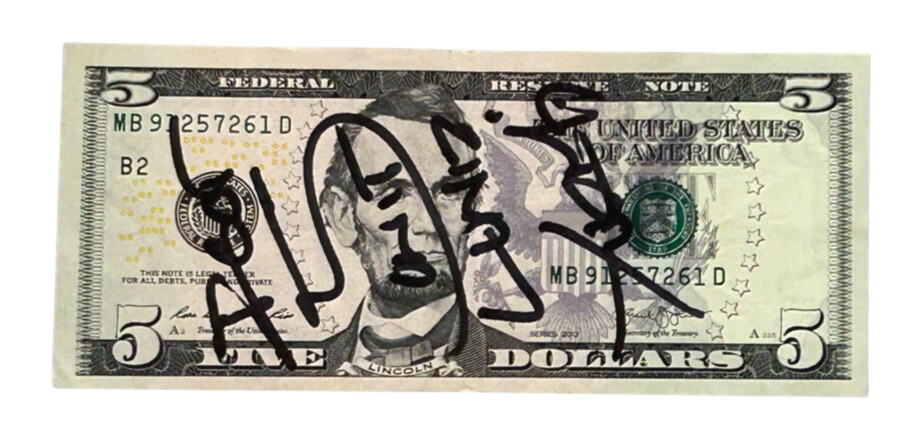 The Luniz Signed $5 Dollar Bill 