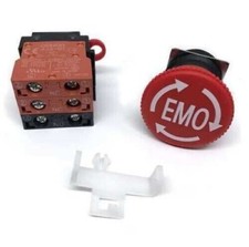 1PC A22E-M-02-EMO A22EM02EMO 1piece Omron Emergency Stop Switch Black Red Button