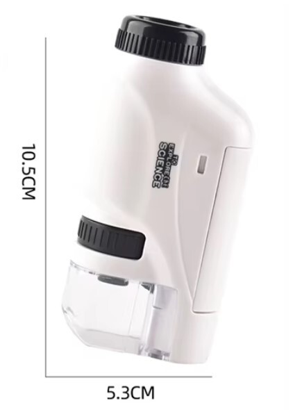 Microscope de poche pour enfant 60-120x mini loupe éducative blanche