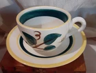 Vintage Signed Stangl Pottery Cup Fruit Saucer Signage Differs on Saucer