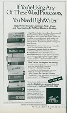 1987 Right Writer Business Writing Help For Word Processors Checker Ad PC2