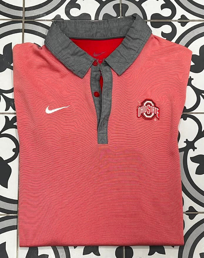 Ohio State University Buckeyes Nike Dri Fit Polo Golf Tennis