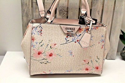 guess pink floral handbag
