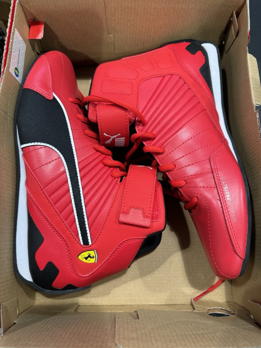 PUMA Scuderia Ferrari Kart Cat Mid Driving Shoes Black Red 307512