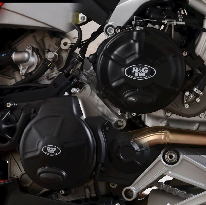 R&G Engine Case Cover Kit Black (Race Pair) Aprilia Tuono 660 2021 - 2024