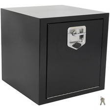 Caja de herramientas de almacenamiento de aluminio 18"x18"x18" con 2x cadena + 1x cerradura para camión garaje hogar