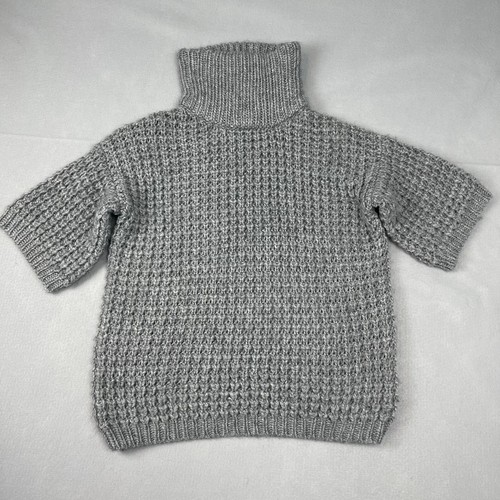Tracy Reese Sweater Womens XS Gray Fisherman Knit Turtleneck Alpaca Wool Blend